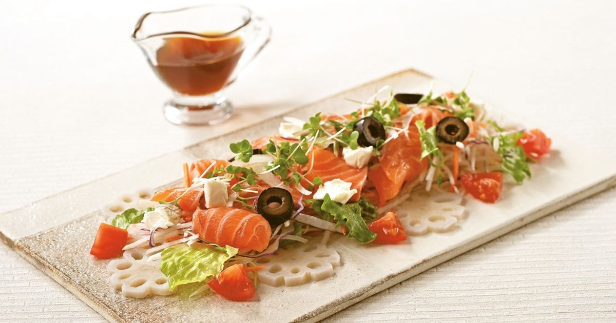 サーモンのカルパッチョ サラダ仕立て by 阪急オアシス 【クックパッド
