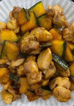 鶏もも肉とかぼちゃの照り焼き-レシピのメイン写真