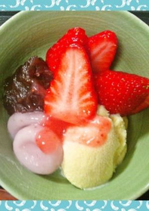 かわいい和スイーツ♪★いちご白玉ぜんざい-レシピのメイン写真
