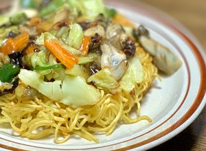 キャベツで牡蠣入りあんかけかた焼きそば-レシピのメイン写真