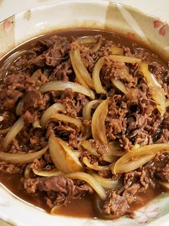 牛丼に!牛と玉ねぎのすき焼き煮-レシピのメイン写真