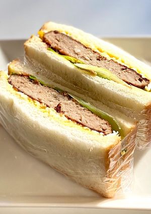 (マルシン)ハンバーグ卵サンド-レシピのメイン写真