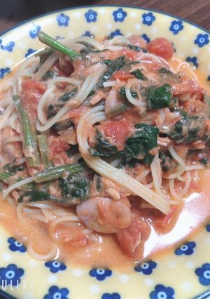 ほうれん草のトマトクリームパスタ-レシピのメイン写真