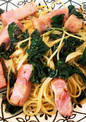 黒キャベと芽子にんにくパスタ-レシピのメイン写真