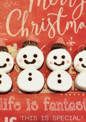 クリスマスに♥マシュマロ雪だるま-レシピのメイン写真