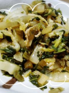 やみつきリメイク☆白菜の漬け物ごま油炒め-レシピのメイン写真