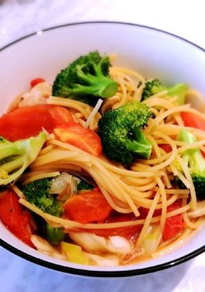 和風！トマトとブロッコリーのスパゲッティ-レシピのメイン写真
