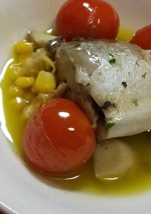 鯖缶アヒージョ-レシピのメイン写真
