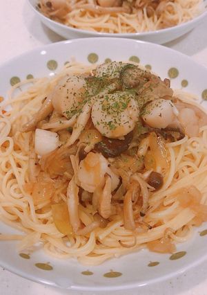 ホタテときのこたっぷりのパスタ-レシピのメイン写真