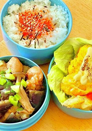 鶏ナスの煮物弁当^_^ タロの弁当80-レシピのメイン写真