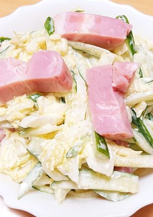 ポンのハムきゅう菜っ葉サラダ-レシピのメイン写真