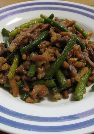 豚肉とにんにくの芽の炒めもの（甘辛味噌味-レシピのメイン写真