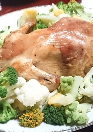 丸鶏のローストチキン-レシピのメイン写真