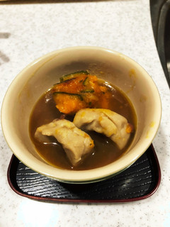 冬至のかぼちゃ団子と蕎麦がきのぜんざい-レシピのメイン写真