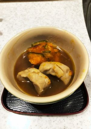 冬至のかぼちゃ団子と蕎麦がきのぜんざい-レシピのメイン写真