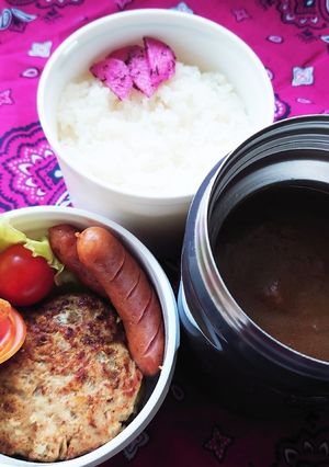 ❜20/12/21ハンバーグカレー弁当-レシピのメイン写真