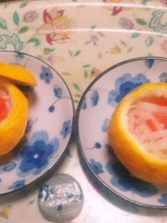 デザート感覚で!柚子の皮の中になますon-レシピのメイン写真