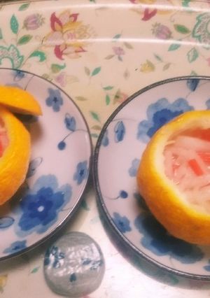 デザート感覚で！柚子の皮の中になますon-レシピのメイン写真