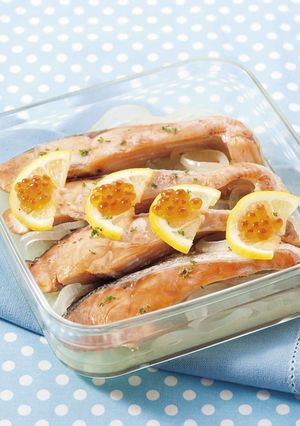 塩秋鮭のレモン蒸し-レシピのメイン写真