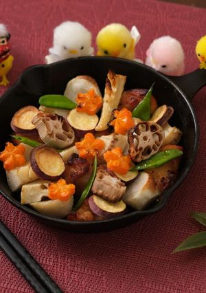 縁起のいい食材と鶏肉で✿お正月オーブン焼-レシピのメイン写真