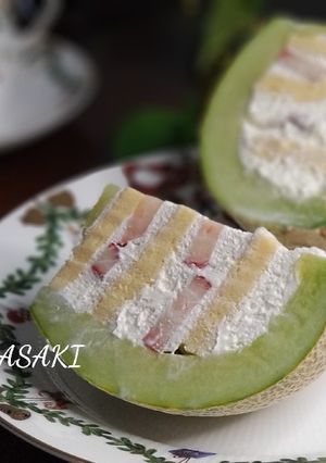 綺麗になれちゃう『丸ごとメロンケーキ』-レシピのメイン写真