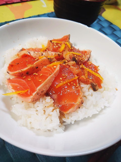 柚子香る2種の炙りサーモン丼-レシピのメイン写真