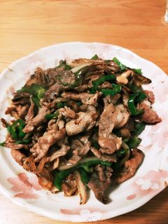豚肉ピーマン玉ねぎ椎茸の中華炒め-レシピのメイン写真