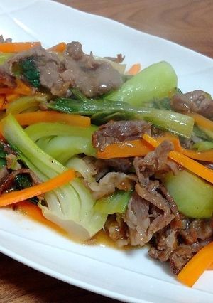 チンゲン菜と牛肉のオイスター炒め-レシピのメイン写真