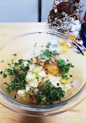 ポテト白菜ハムの炒めものブロッコリーの芽-レシピのメイン写真