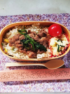 炒飯焼き肉のっけ弁当(12.22)-レシピのメイン写真