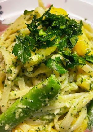 クレソンでつくるジェノベーゼパスタ！-レシピのメイン写真