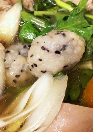 ごま入りだまこもちのお鍋(きりたんぽ鍋)-レシピのメイン写真