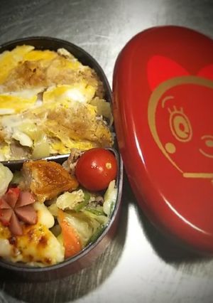 ノアちゃんのカツ丼と野菜炒め弁当-レシピのメイン写真