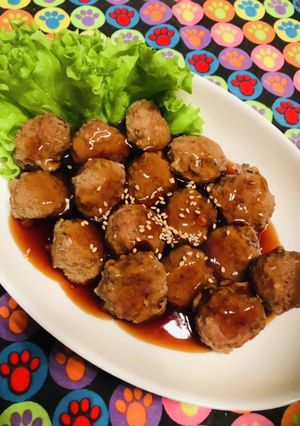 お弁当にも！甘酢醤油のミニ丸手作り肉団子-レシピのメイン写真