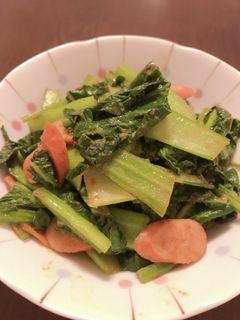 ビタミン菜のカレー炒め-レシピのメイン写真
