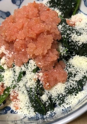 ササッとあと１品！ほうれん草明太チーズ-レシピのメイン写真
