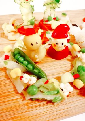 野菜X'mas！サンタ&雪だるま&ツリー-レシピのメイン写真