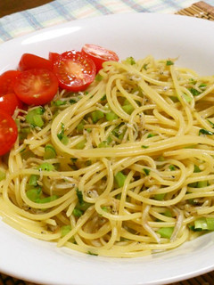 簡単和風☆大根の葉としらすのスパゲティ-レシピのメイン写真