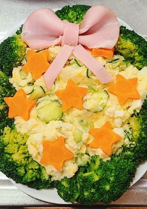 簡単クリスマスリースサラダ-レシピのメイン写真