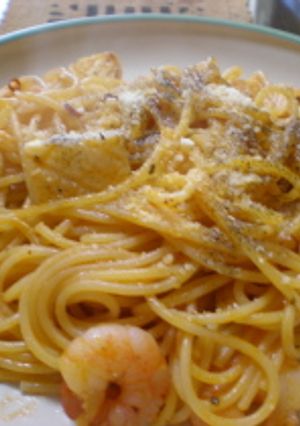 一人分でも♪シーフードトマトパスタ-レシピのメイン写真