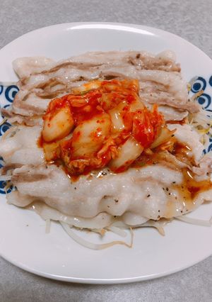 豚バラもやしのキムチ乗せ-レシピのメイン写真