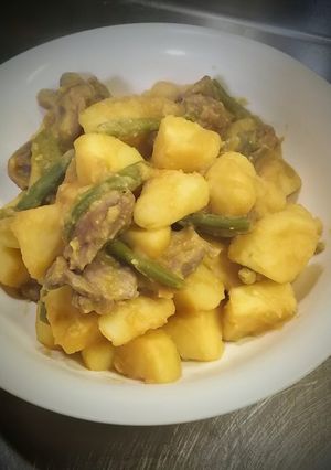 砂肝と馬鈴薯、インゲンの甘味噌炒め-レシピのメイン写真