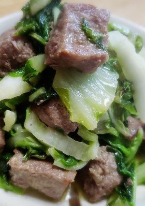 元気の出る！白菜とサイコロステーキ炒め-レシピのメイン写真