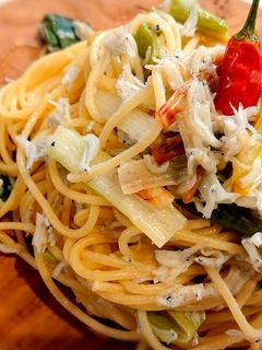 長ネギとしらすのペペロンチーノ-レシピのメイン写真