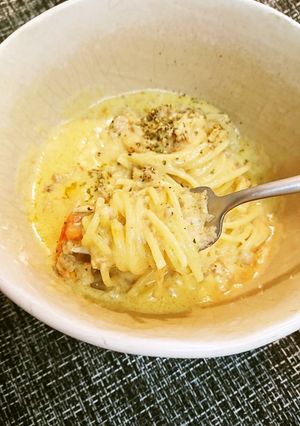 ひき肉とトマトのクリームパスタ-レシピのメイン写真