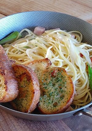 ワンパン♡和風パスタ＆ガーリックトースト-レシピのメイン写真