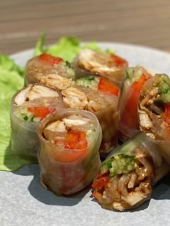 蒸し鶏ときゅうりの生春巻き-レシピのメイン写真