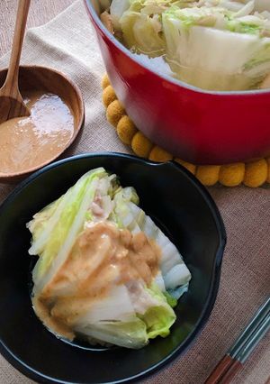 濃厚ごま味噌だれで楽しむミルフィーユ鍋-レシピのメイン写真