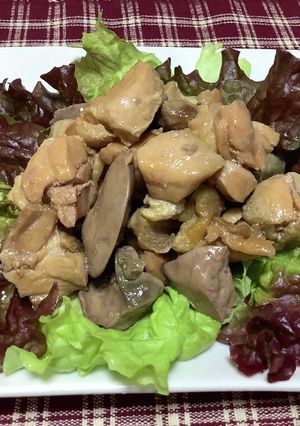 鶏もも肉胸肉レバーの簡単煮-レシピのメイン写真