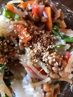 納豆と中華サラダの混ぜご飯-レシピのメイン写真